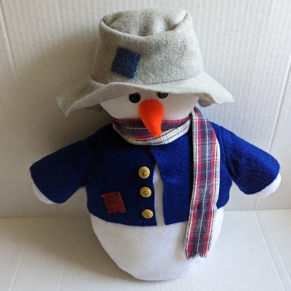 Handmade Snowman Decoration with Gray Hat - Picture 4 of 4